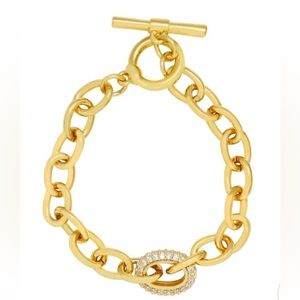 Ettika 18k gold plated chain toggle bracelet